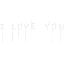 Bougies en forme de lettres qui composent la phrase Je t''aime.