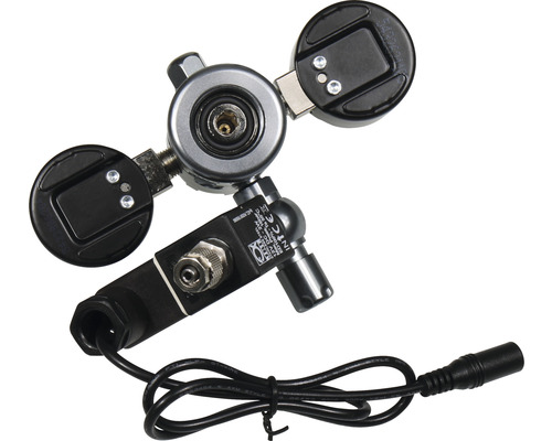 Druckminderer mit schwarzem Kabel für Tauchausrüstung