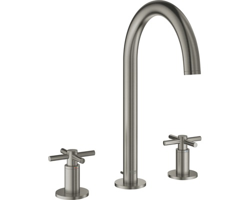 GROHE 3-Loch Waschtischarmatur ATRIO hard graphite gebürstet 20008AL3