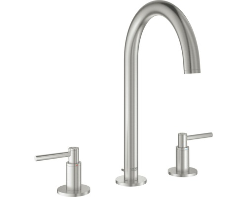 GROHE 3-Loch Waschtischarmatur ATRIO supersteel matt 20009DC3