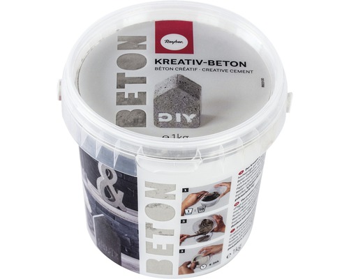 Béton créatif poudre de moulage seau 1 kg Seau de béton créatif 1 kg