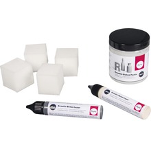 Kit de béton créatif avec pâte à béton, lasure à béton et éponges