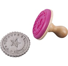Keksstempel mit Sternmotiv und Holzgriff