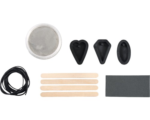 Kit de démarrage béton pour bijouterie forme coeur oval diamant avec accessoires Kit de loisirs créatifs pour bijoux avec poudre à couler, moules, papier abrasif, bâtonnets en bois et cordon