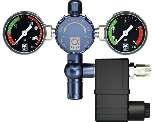 JBL Druckminderer mit zwei Manometern und Magnetventil zur CO2-Regelung im Aquarium