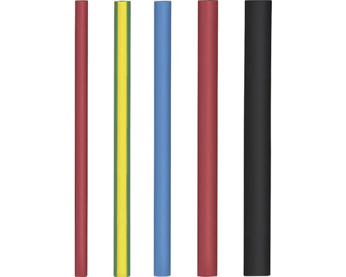 Lot de tuyaux thermorétractables pour installations électriques Ø 3,2-9,5 mm L 110 mm 16 pièces