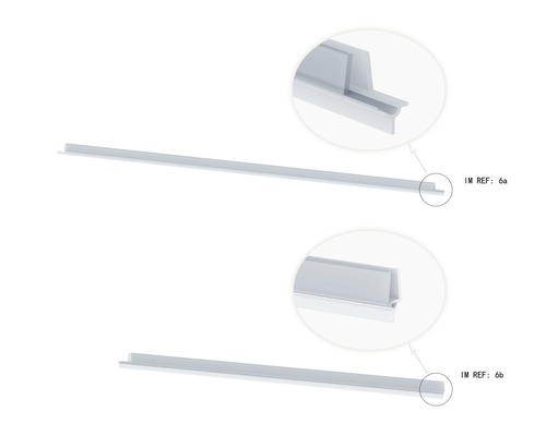 Joint de rechange horizontal form&style pour pare-baignoire pliant transparent Deux rails profilés différents pour fixation au plafond