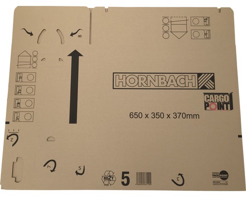 Carton de déménagement de dimensions 650 x 350 x 370 mm