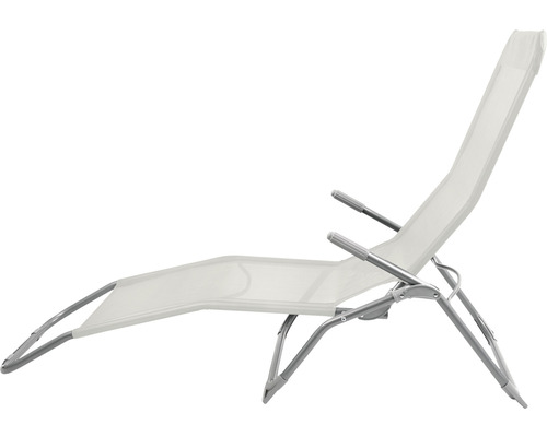 Strandliege mit verstellbarer Rückenlehne und Armlehnen