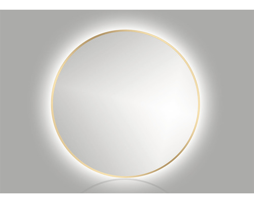 Miroir LED Ø 80 cm doré