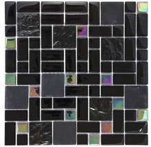 Mosaïque en verre et pierre naturelle