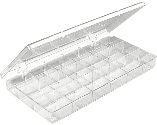 Boîte de rangement, 18 compartiments, transparent