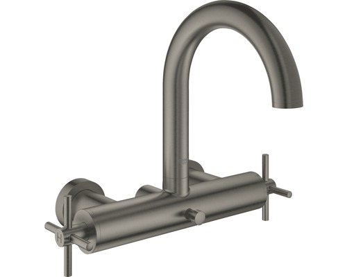 GROHE Zweigriff Badewannenarmatur ATRIO hard graphite gebürstet 25010AL3