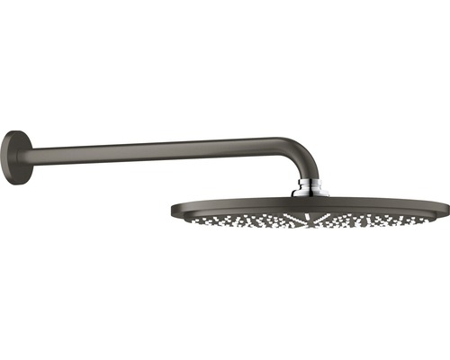 Ensemble pommeau de douche GROHE Rainshower Cosmopolitan 310 26066AL0 Ø 31 cm avec bras de douchette 38 cm hard graphite brossé