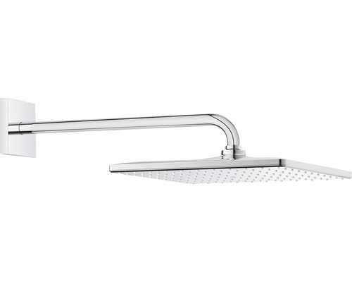 Ensemble pommeau de douche GROHE Rainshower Mono Cube 310 EcoJoy 26564000 31x31 cm avec bras de douchette 42,2 cm chromé