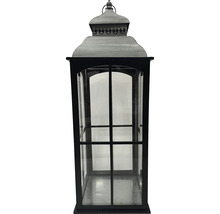 Lanterne Lafiora taille L bois 33 x 33 x 93 cm noir