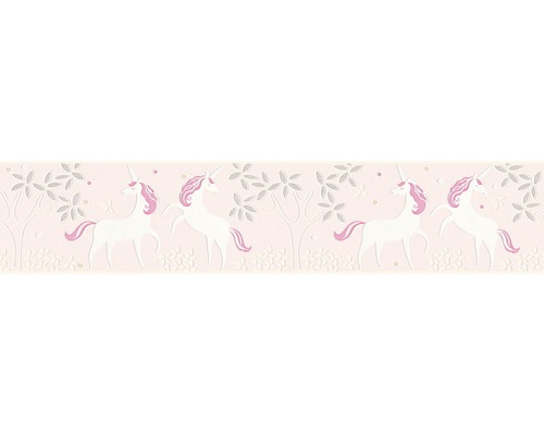 Frise 36990-2 Boys & Girls 6 licorne paillettes violet 5 m x 13 cm Frise de papier peint avec motifs de licorne et d''arbre