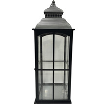 Lanterne Lafiora taille L bois 33 x 33 x 93 cm noir