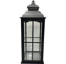 Lanterne Lafiora taille L bois 33 x 33 x 93 cm noir