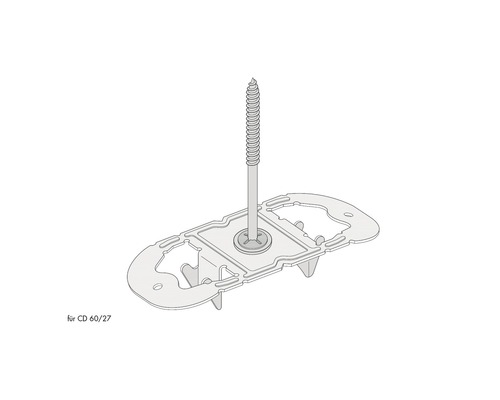 Clip d'ajustement Knauf jusqu'à 4 cm pour profilé CD 60/27 mm avec embout Torx paquet = 50 pces