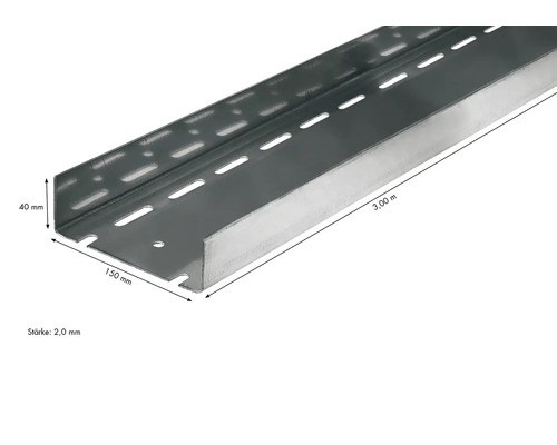Kabelschiene aus Metall, 3 Meter lang