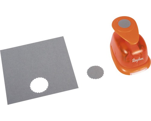 Perforatrice à papier Rayher avec papier et cercle perforé