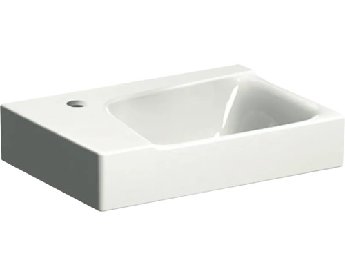 GEBERIT Handwaschbecken Xeno² 40 cm weiß mit KeraTect® Spezialglasur Hahnloch links 500528011