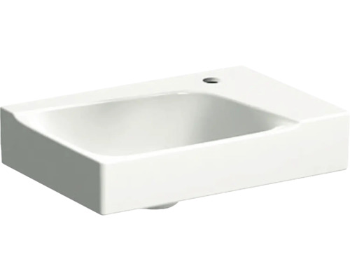 GEBERIT Handwaschbecken Xeno² 40 cm weiß mit KeraTect® Spezialglasur Hahnloch rechts 500529011