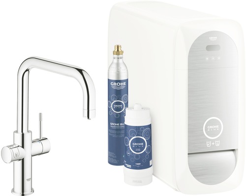 GROHE Küchenarmatur mit Sprudel GROHE BLUE HOME chrom 31456001