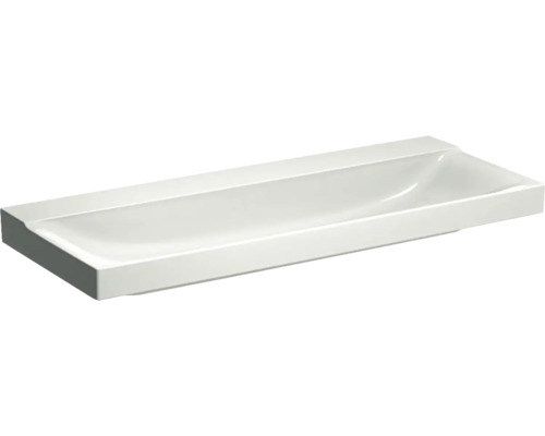 Lavabo GEBERIT Xeno² 120 cm blanc avec émail spécial KeraTect® sans trou de robinetterie 500552011