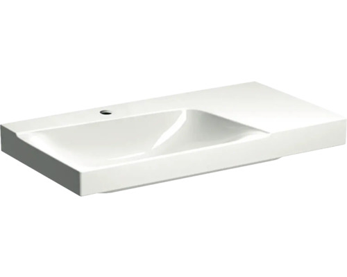 Lavabo GEBERIT Xeno² 90 cm tablette à droite blanc avec émail spécial KeraTect® 500533011