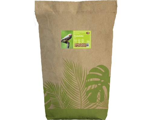Nourriture pour oiseaux exotiques elles 1A 15 kg Paquet de nourriture pour oiseaux exotiques avec image d''un oiseau et de plantes tropicales