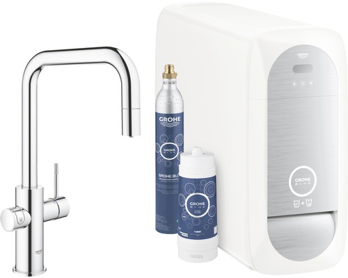 GROHE Küchenarmatur mit Sprudel GROHE BLUE HOME chrom 31543000