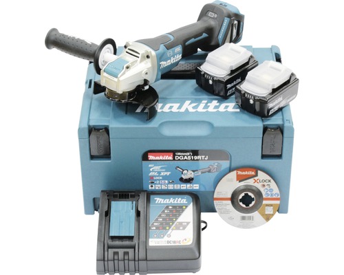 Meuleuse d'angle sans fil Makita DGA519RTJ avec système de