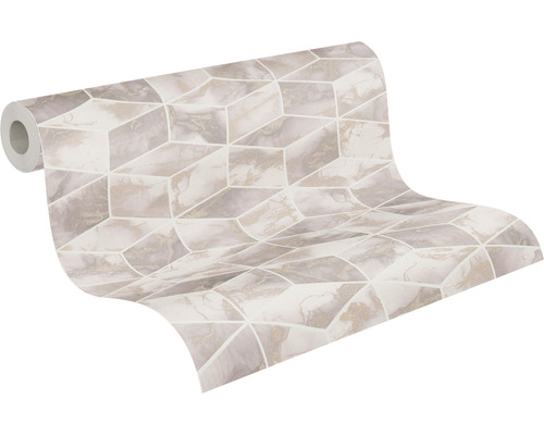 Rouleau de papier peint avec un motif géométrique en marbre