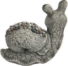 Sculpture de jardin figurine décorative Lafiora escargot fibre de verre 31 x 17 x 23,5 cm gris-thumb-3