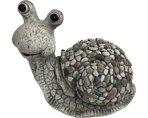 Sculpture de jardin figurine décorative Lafiora escargot fibre de verre 31 x 17 x 23,5 cm gris-0