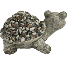 Sculpture de jardin figurine décorative Lafiora tortue fibre de verre 31 x 21 x 17 cm gris-thumb-3