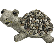Sculpture de jardin figurine décorative Lafiora tortue fibre de verre 31 x 21 x 17 cm gris-thumb-0