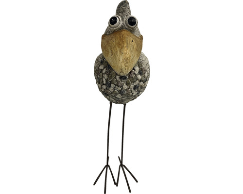Sculpture de jardin figurine décorative Lafiora gros oiseau fibre de verre 26,5 x 14 x 50 cm gris Sculpture de jardin figurine décorative Lafiora gros oiseau fibre de verre 26,5 x 14 x 50 cm gris
