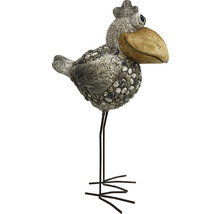 Figurine d''oiseau décorative pour le jardin en pierre et métal