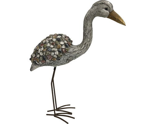 Figurine décorative de héron pour le jardin avec décor en pierre