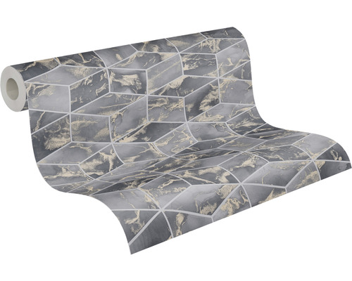 Rouleau de papier peint avec motif géométrique en forme de cube