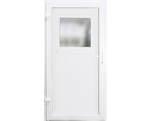Porte d''entrée secondaire blanche avec insert en verre