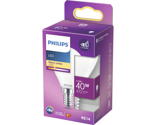 Philips LED Lampe, 4,3 Watt, 470 Lumen, E14 Fassung