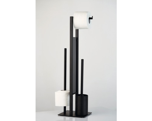 Porte-papier toilette avec brosse et papier toilette