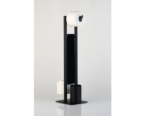 Porte-papier toilette avec brosse WC, sur pied