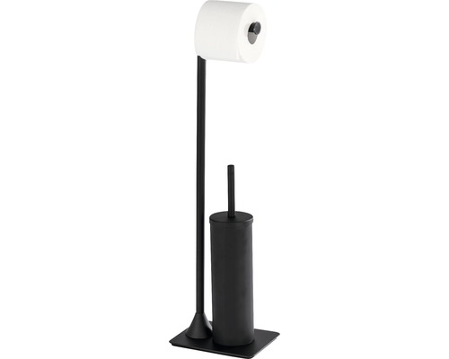 Porte-papier toilette avec brosse, autoportant, pour salle de bain