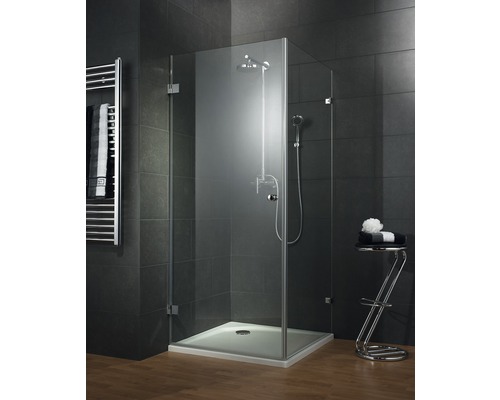 Porte de douche avec paroi latérale SCHULTE 100 cm couleur du profilé - décor de vitre dezent avec verre antitache D48002 100 02 12 06 3 200