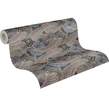 Rouleau de papier peint vinyle avec motif de poissons et de nénuphars